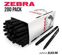 Penna A Sfera Zebra Smooth Stick Inchiostro Nero, Ufficio, Lavoro 200 CLASS PACK
