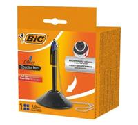 Penna Bic 4 Colori Retrattile Punta Media 1 mm con Base e Catena