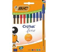 Penna Bic Cristal Fine 516356 Punta 0,8 mm Tinta a Olio Set 10 Pezzi