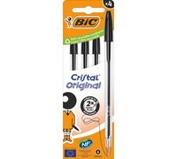 Penna Bic Cristal Original 1,0 mm Nera Confezione 4 pezzi
