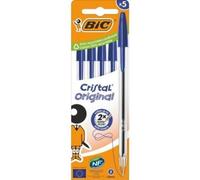 Penna Bic Cristal Original 516344 Tinte a Olio Blu 5 Pezzi Penna Bic Cristal Original 516344 Tinte a Olio Blu 5 Pezzi