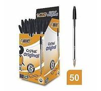 Penna a sfera BIC Cristal M 1 mm nero Conf. 50 pezzi - 8373639