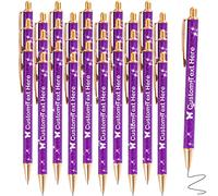 Penna Brillantini Personalizzata 30 Penne Personalizzate con Scritta Nome Logo Penna Personalizzabile Regalo per Ragazza Donna Maestra Compleanno Festa Matrimonio, Viola Profondo