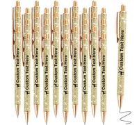 Penna Brillantini Personalizzata 30 Penne Personalizzate con Scritta Nome Logo Penna Personalizzabile Regalo per Ragazza Donna Maestra Compleanno Festa Matrimonio, Oro