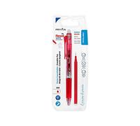 Penna Cancellabile a Scatto 0.7mm + Ricarica | Inchiostro Rosso, Punta Media, Scrittura Scorrevole e Cancellabile