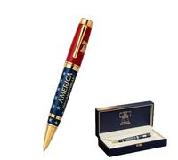 Penna commemorativa per i 250 anni di libertà degli Stati Uniti, penna a sfera natalizia in grandi quantità, elegante set da collezione con scatola con aquila, regali per adulti e bambini (Red,1PC)