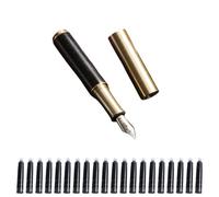 Penna compatta con struttura in legno e dettagli in ottone, 20, D | Scrittore portatile per appunti scolastici, scrittori di diari a casa, uso riunioni, appunti sulla scrivania