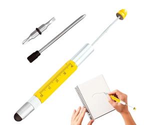Penna con bilancia in metallo multiuso | Righello cacciavite penna a sfera per progetti fai da te pittura riparazione casa scrittura ufficio lavoro riunione