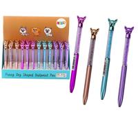 Penna con Cane e Cristalli - Inchiostro Blu