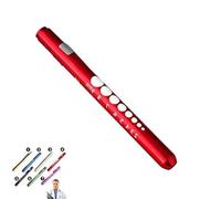 Penna con mini torcia, ideale per le diagnosi mediche, riutilizzabile, con luce LED, per uso domestico, esterno, per dottori, infermieri, soccorritori, 1 confezione, colore: rosso