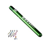 Penna con mini torcia, ideale per le diagnosi mediche, riutilizzabile, con luce LED, per uso domestico, esterno, per dottori, infermieri, soccorritori, confezione da 1, colore: verde