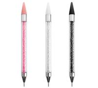 Penna con strass da 3 pezzi, applicatore per strass, raccoglitore di strass a doppia estremità, matita per cera per strass, penna per cera per decorazioni per unghie fai da te