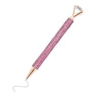 Penna con strass, strumento a con bottone a pressione e strass scintillanti, con grande gemma, per citazioni quotidiane, scrivania, , colleghi, uffici, infermiere, compleanni,