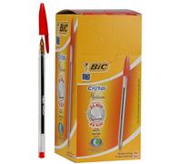 Penna Cristal BIC Rosso 50Pk, Cancelleria Ufficio Materiali di Consumo - 8373619