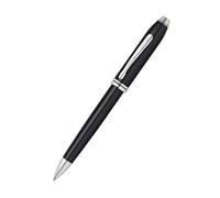Penna Cross Premium Townsend laccata nera con appuntamenti placcati in rodio