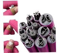 Penna del francobollo per chiodi art 15 pezzi Pennello per unghie artigianato con farfalle, fiocchi di neve, timbro per nail art floreale leggero stampaggio di precisione portatile Strumenti di desig