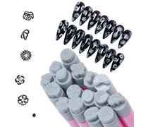 Penna del unghie - 8 pezzi 16 teste Nai? a?t set di timbri, | Strumenti d'arte ingenui - Disegni alla tra cui scegliere, puoi portare gioia ed eccitazione a qualsiasi amante Nai?