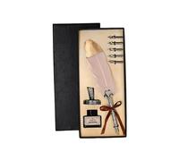 Penna delicata con stelo per scrittura calligrafia regalo di compleanno Set piuma d'oca vintage piuma Dip Set calligrafia tradizionale