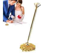 Penna di firma e portapenne | Penne in metallo dorato,Fancy Cute Gem Pen Decor For Wedding Bridal Libro degli ospiti di nozze Penna di impegno Guest Book, Valentine's Day Favor