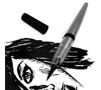 Penna D'Inchiostro Pigmentato Ricaricabile A Pennello Pentel Grigia Nera Edition