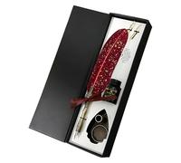 Penna d'oca - Inchiostro per calligrafia a immersione | Set di penne con piume d'oca, cancelleria scolastica vintage, penne a immersione retrò per principianti, scrittori, artisti, studenti, insegnan