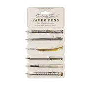 Penna e segnalibro di carta piatta 2 in 1, strumento di scrittura su entrambi i lati con design in lamina d'oro per leggere, appunti e regali