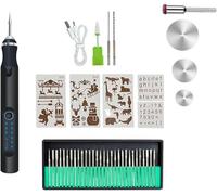 Penna elettrica portatile per incisioni con 30 teste di innesco e 5 modelli, multi-materiale, USB ricaricabile, ideale per fai da te e creazione