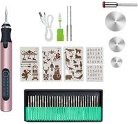 Penna elettrica portatile per incisioni con 30 teste di innesco e 5 modelli, multi-materiale, USB ricaricabile, ideale per fai da te e creazione
