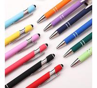 Penna estetica, penna a sfera con punta media da 1,0 mm e stilo, scrittura fluida per schermi touch, compatibilità universale, colore arcobaleno 2