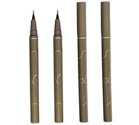 Penna eyeliner waterproof 4 pezzi, eyeliner liquido waterproof punta fine da 0, 05 mm in marrone, a prova di sbavature per un trucco quotidiano preciso Marrone scuro.