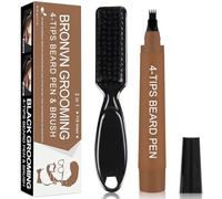 Penna Filler per Barba da Uomo,Beard Filling Pen Kit,Kit Penna Barba Istantanea e Matita perBarba,Water Proof Micro-Fork Tip Beard Pen,Strumenti per E Modellare Le Sopracciglia(Marrone scuro)
