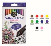 Penna Fine Artline Supreme 0.4mm Colori Vividi Fineliners Disegno Tecnico X 10