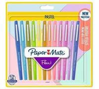 Paper-Mate Pennarelli Flair – Punta feltro 0,7 mm – Inchiostro profumato – Assortimento colori pastello 12 pz