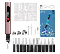 Penna for incisione for tutti i materiali, utensile portatile senza fili, macchina for incisione rotante portatile for gioielli, legno, vetro e pietra - Incide oltre 60 superfici(Pink)