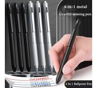 Penna gel a gravità multifunzione 4in1 in metallo 0,7 mm Nero/Rosso/Blu/Matita meccanica Tipo di pressa Sfera oliata ad asciugatura rapida ручки Compiti a casa
