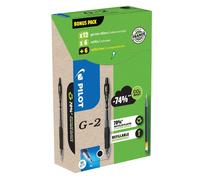 PILOT - 000023 - Penna roller gel scatto G-2 - punta 0,7 mm - 12 refill inclusi - nero - Pilot - conf. 12 pezzi - 94298 - Conf. da 1 Pz. - 000023