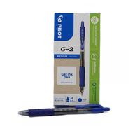 Penna Gel a Scatto Pilot G-2 07 Punta M in Confezione da 12 Penne Blu