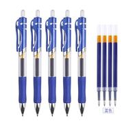 Penna gel classica da ufficio, 0,5 mm, nero, blu, rosso, punta in acciaio inossidabile, impugnatura antiscivolo, lunghezza 150 mm (blu)