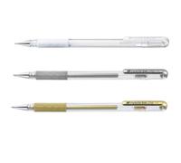 Penna Gel Metallic Con Grip Ibrido Pentel K118 Medium 0.8mm