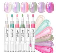 Penna gel per unghie 6 colori ad asciugatura rapida senza lampada UV | Pennarello per unghie senza luce UV LED per la casa, il salone, le vacanze, i compleanni, i matrimoni, le feste, le donne, i