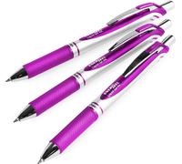 Pentel - Bolígrafo Energel retráctil con mecanismo de presión y punta de bola, 0,35mm de grosor de trazo, Color magenta.