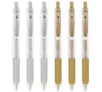 Penna Gel Rollerball Zebra Sarasa Clip 1.0mm Oro E Argento 6 Pack