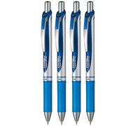 Penna gel scatto 0,7mm blu punta media Pentel Energel BL77 XM 4 pezzi penne