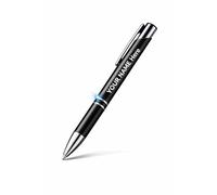 Penna in Alluminio Riciclato Personalizzabile con Incisione Laser, Nero con Clip in Metallo Premium | Idea Regalo | Gadget Aziendale
