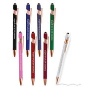 Penna incisa a sfera personalizzabile con incisione di nome o testo, ideale per regali di laurea, compleanni o eventi aziendali. Penna touch con stilo, inchiostro nero. Vari colori disponibili (50)
