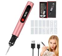 Penna Incisore zengraver, Portatile Senza Fili Engraving Pen, Include 30 Punte e 16 Stencil, Penna per Incisione Incidere Oltre 50 Superfici, Adatta ai Principianti, Ricaricabile (PINK)