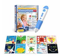 Penna interattiva di apprendimento con 10 libri di canzoni per bambini inglesi, penna di lettura per bambini 2-5 anni, giocattolo educativo audio, promozione della lingua, ricaricabile (USB-C)