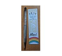 penna maestra con frase dedicata alla maestra regalo perfetto con incisione laser con segnalibro abbinato scatola inclusa (Argento 2)