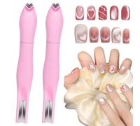 Penna magnetica 3 in 1 Cat Eye rosa da 2 pezzi, strumento magnetico versatile per smalto in gel Cat Eye a forma di cuore, accessori multifunzionali rotondi per studio, casa, fai da te, salone, rosa