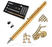 Penna magnetica a forma di scultura fidget in metallo dorato, giocattolo per alleviare l'ansia, magnete giocattolo per adolescenti di età compresa tra 8 e 16 anni, regalo di Natale, compleanno, penna
